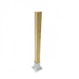 Poste para valla de madera MASGAMES - Perfil 88x88 mm. Superficie de hormigon (atornillado)