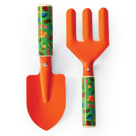 Set Rastrillo y Pala Jardín Naranja