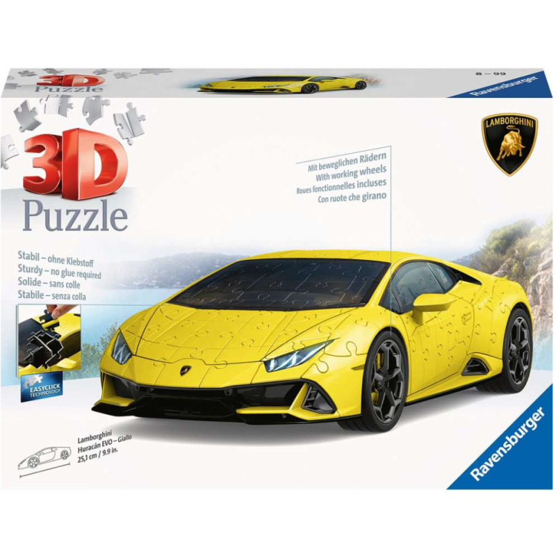 Puzzle 3D Lamborghini Huracán Amarillo 156 Pzs De Ravensburger
