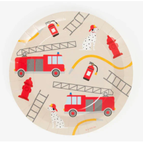 Platos Cartón Bomberos 8 Uds