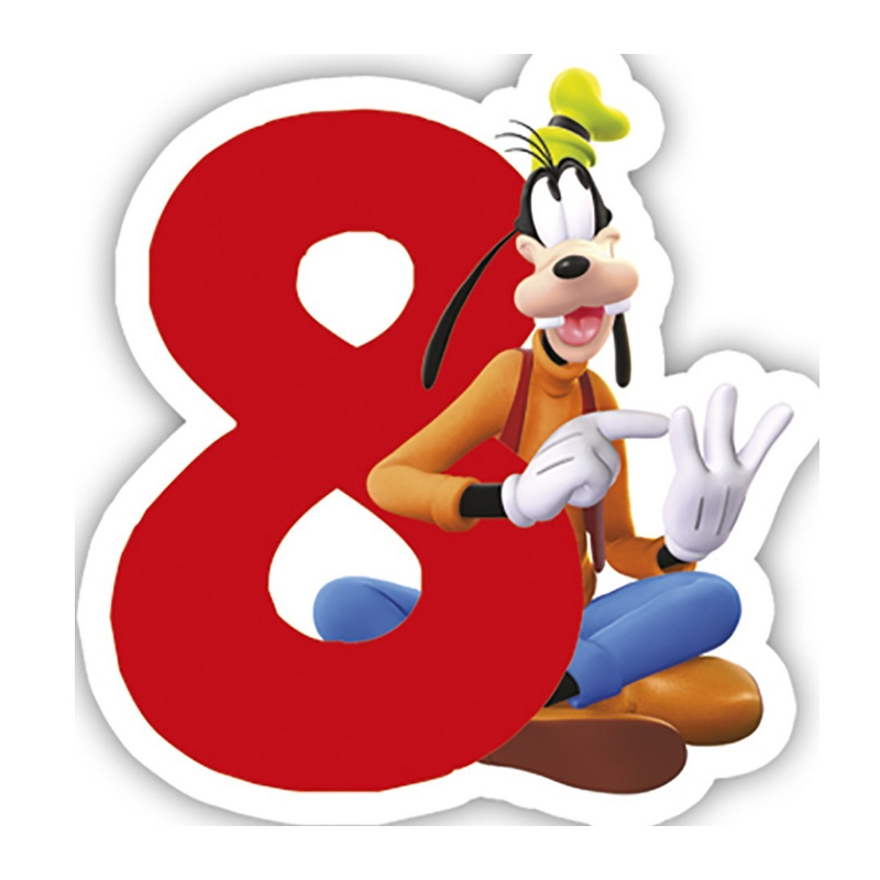 Vela Mickey Número 8 De Fiesta Y Cumpleaños