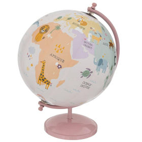 Globo Terráqueo Infantil Base Rosa