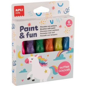 Témperas Colores Con Purpurina 6 Unidades