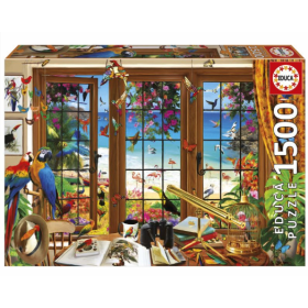 Puzzle Ventana Observador Aves 1500 Pcs