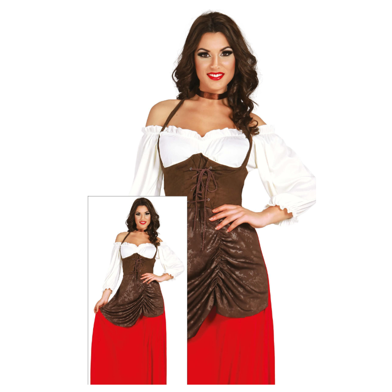 Disfraz Tabernera Adulta Falda Roja Talla 40-42 (L) De Guirca
