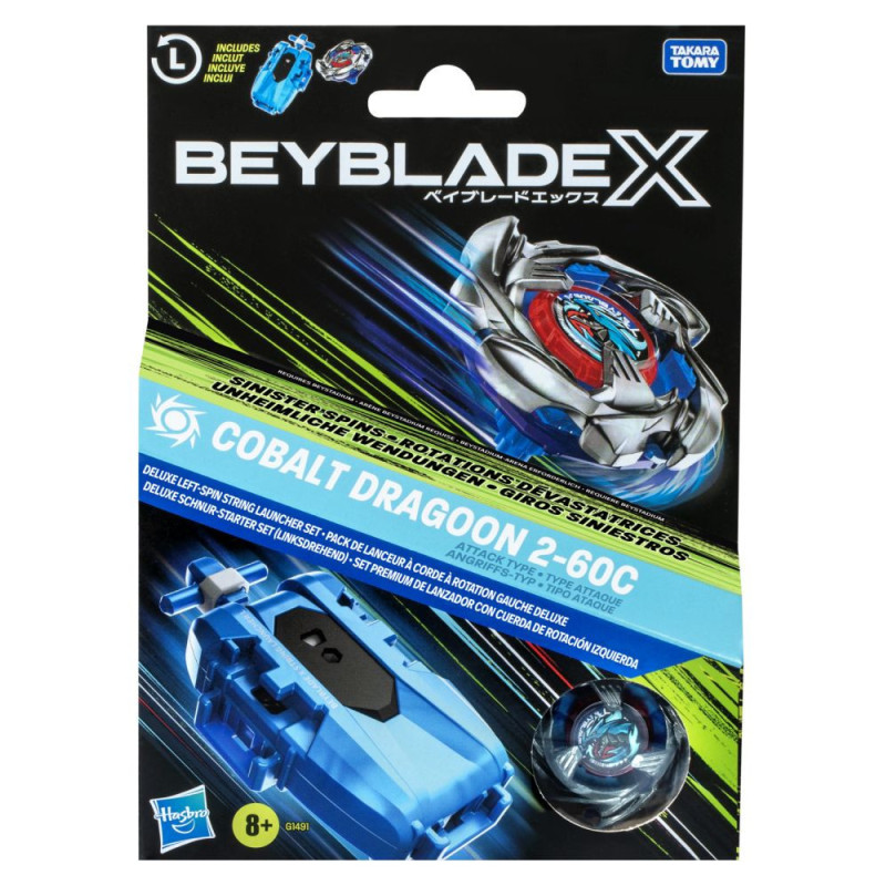 Beyblade X Cobalt Dragoon 2-60C Set Con Lanzador Deluxe