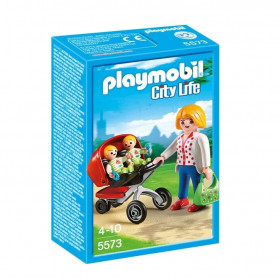 playmobil city life carrito de gemelos