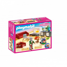 Salon con chimenea playmobil dollhouse