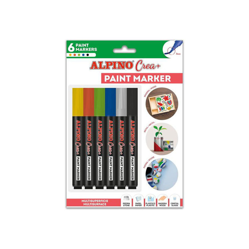PAINT MARKERS 6 COLORES BASICOS