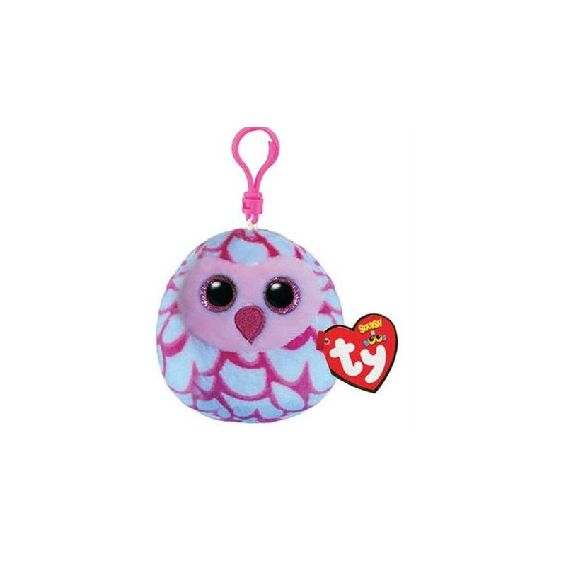 TY SQUISH CLIP PINKY PINK OWL 9 CM