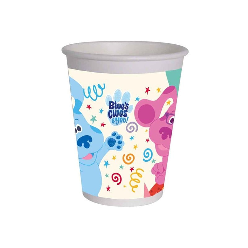 8 VASOS CARTON LAS PISTAS DE BLUE 255ML