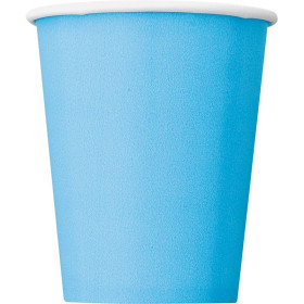 8 Vasos Papel Azul Claro