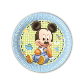Bolsa 8 Platos 23 Cm Baby Mickey